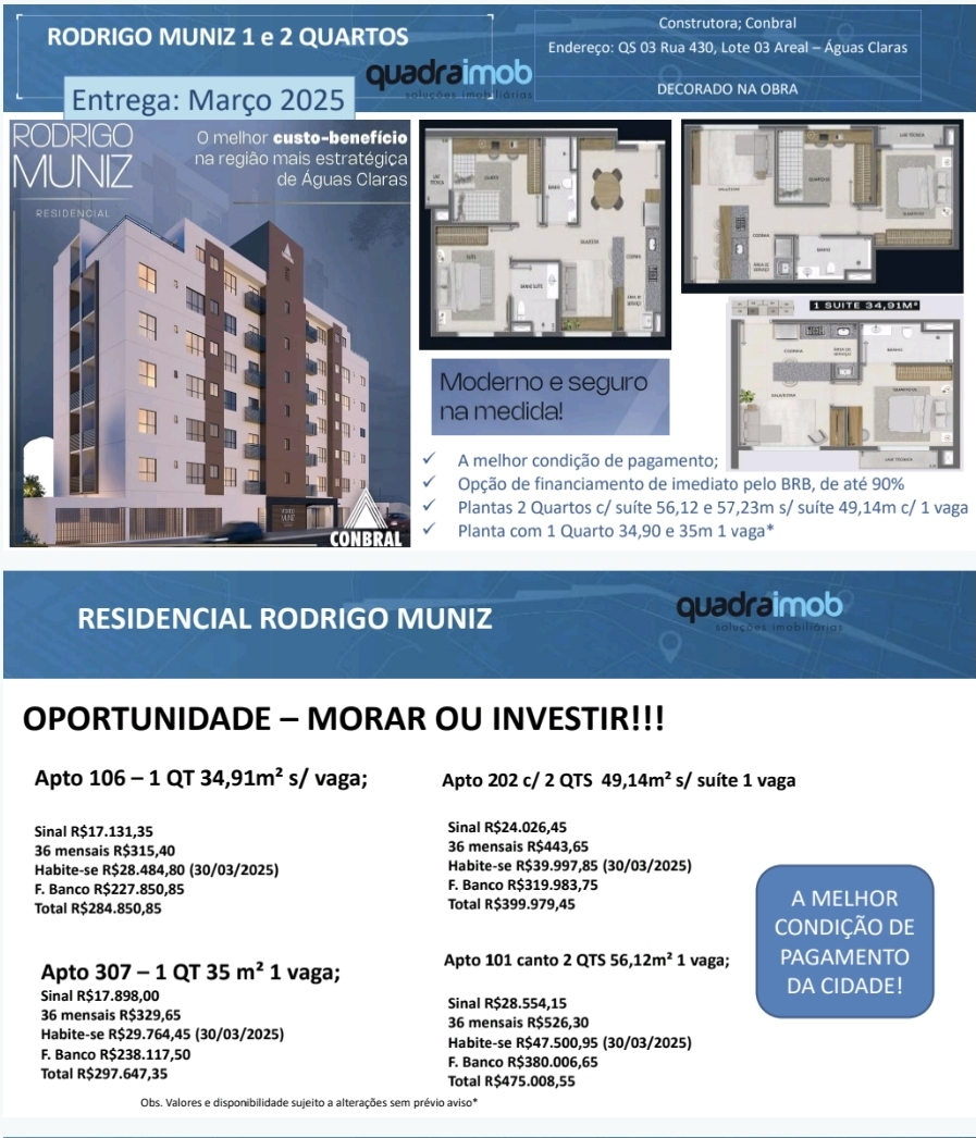 Imagem Apartamento com 1 Quarto à Venda, 30 m²em Sul (Águas Claras) - Brasília Imagem Apartamento com 1 Quarto à Venda, 30 m²em Sul (Águas Claras) - Brasília