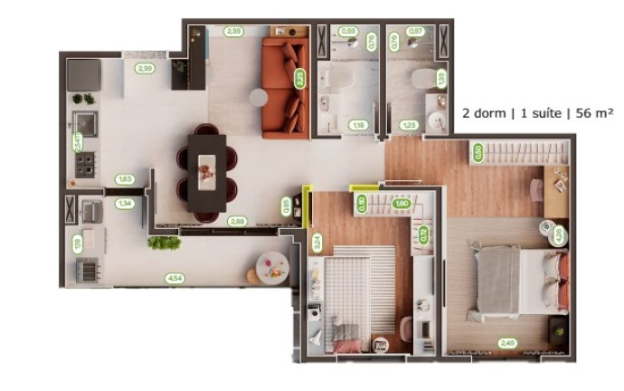 Imagem Apartamento com 3 Quartos à Venda, 67 m² em Mogi Moderno - Mogi das Cruzes