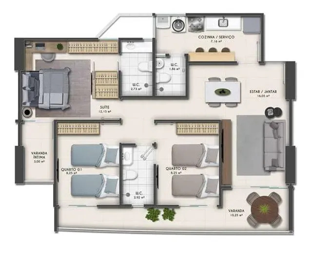 Imagem Apartamento com 3 Quartos à Venda, 83 m²em Parquelândia - Fortaleza