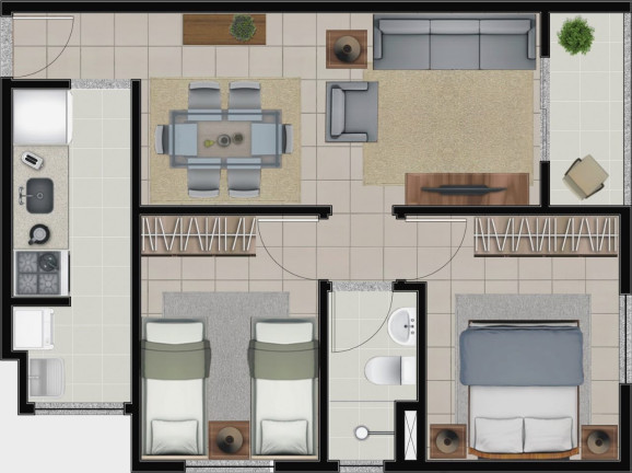 Imagem Apartamento com 2 Quartos à Venda, 50 m² em Centro - Diadema