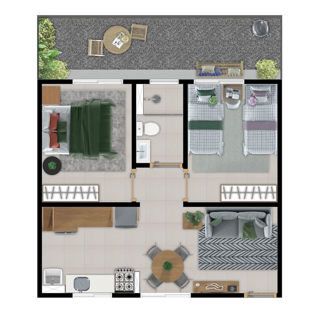 Imagem Apartamento com 2 Quartos à Venda, 43 m²em Parque Residencial Cândido Portinari - Ribeirão Preto