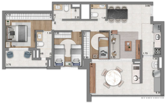 Imagem Apartamento com 2 Quartos à Venda, 77 m²em Jardim das Acácias - São Paulo