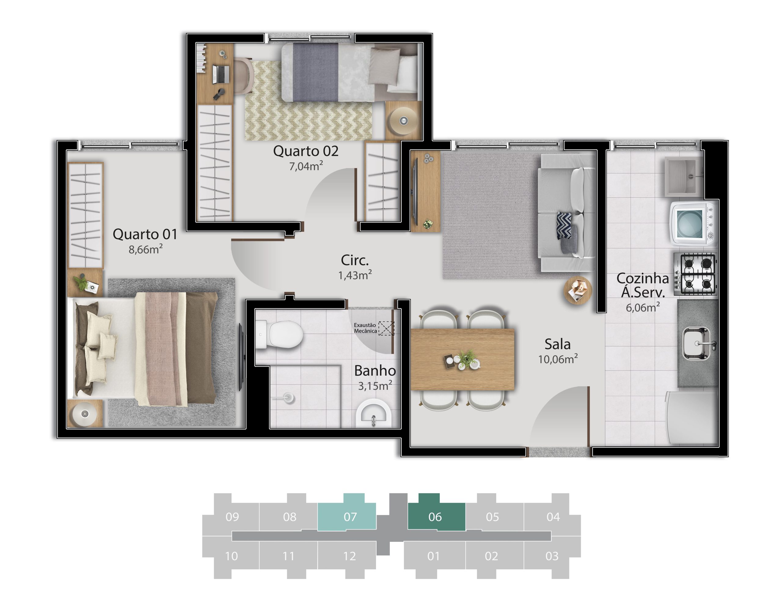 Imagem Apartamento com 2 Quartos à Venda, 48 m² em Rio Marinho - Vila Velha