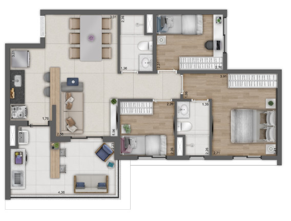 Imagem Apartamento com 3 Quartos à Venda, 69 m² em Butantã - São Paulo