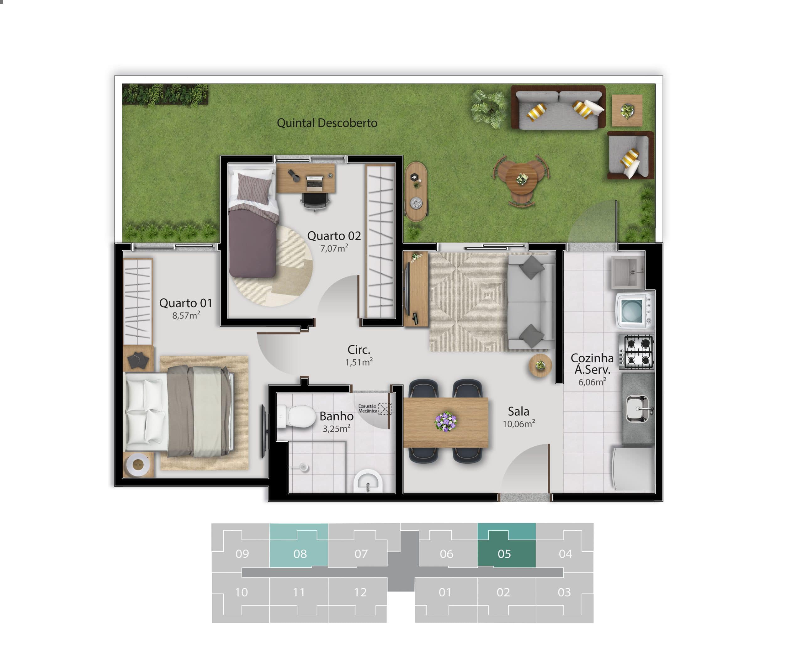 Imagem Apartamento com 2 Quartos à Venda, 48 m² em Rio Marinho - Vila Velha