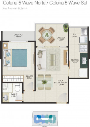 Imagem Apartamento com 1 Quarto à Venda,  em Itapuã - Vila Velha