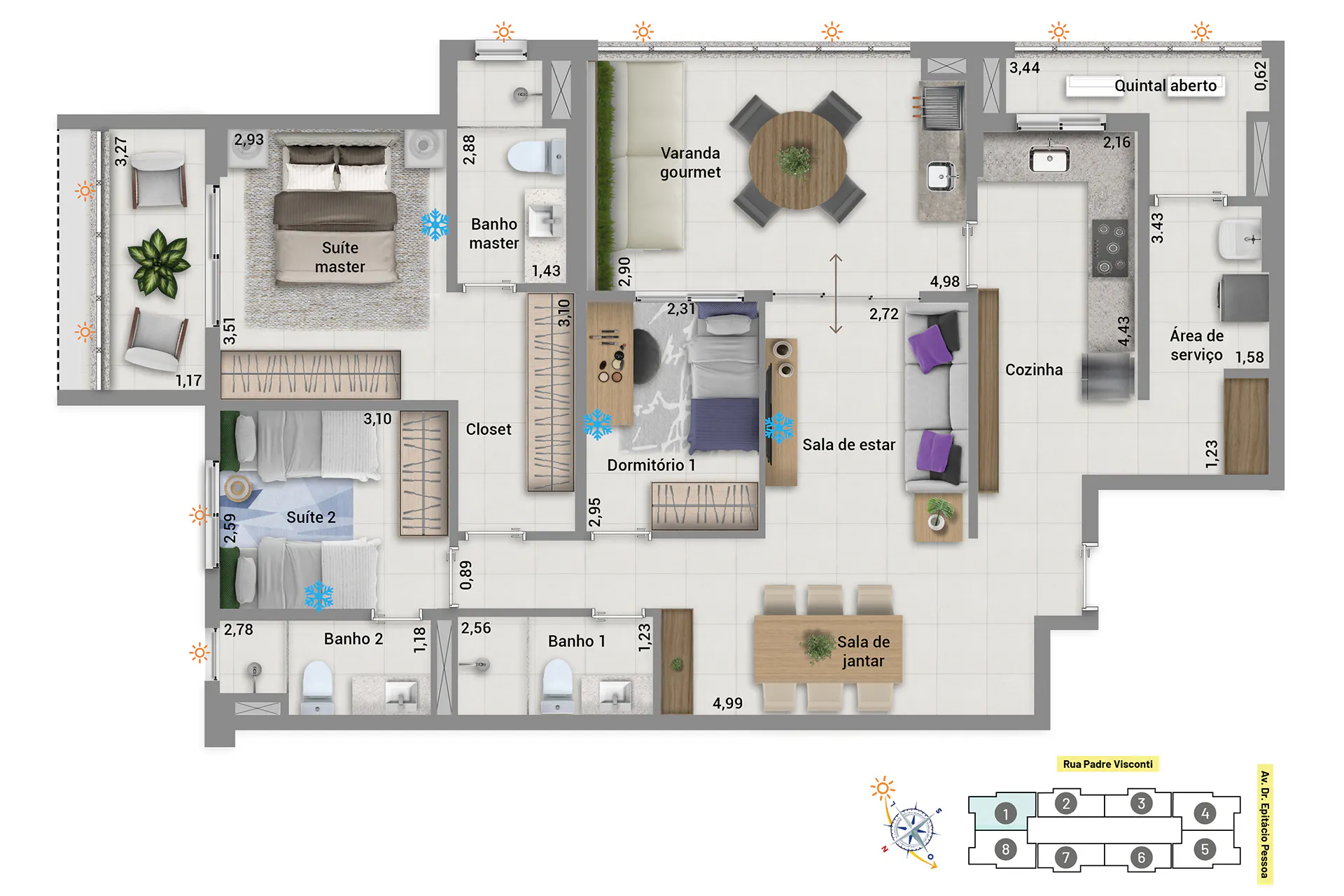 Imagem Apartamento com 3 Quartos à Venda, 128 m²em Embaré - Santos