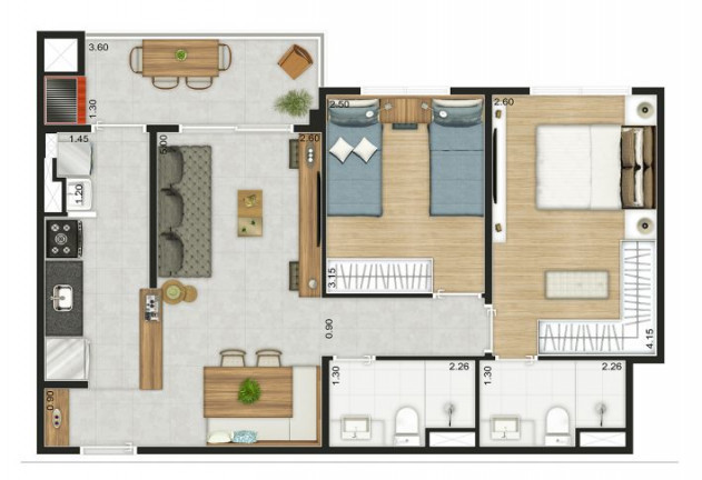 Imagem Apartamento com 2 Quartos à Venda, 61 m² em Vila Isa - São Paulo