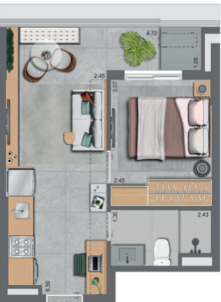 Imagem Apartamento com 2 Quartos à Venda, 43 m² em Brooklin Paulista - São Paulo