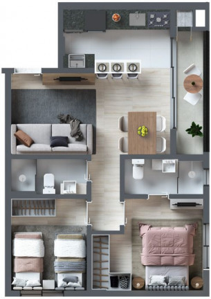 Imagem Apartamento com 2 Quartos à Venda, 56 m²em Juvevê - Curitiba