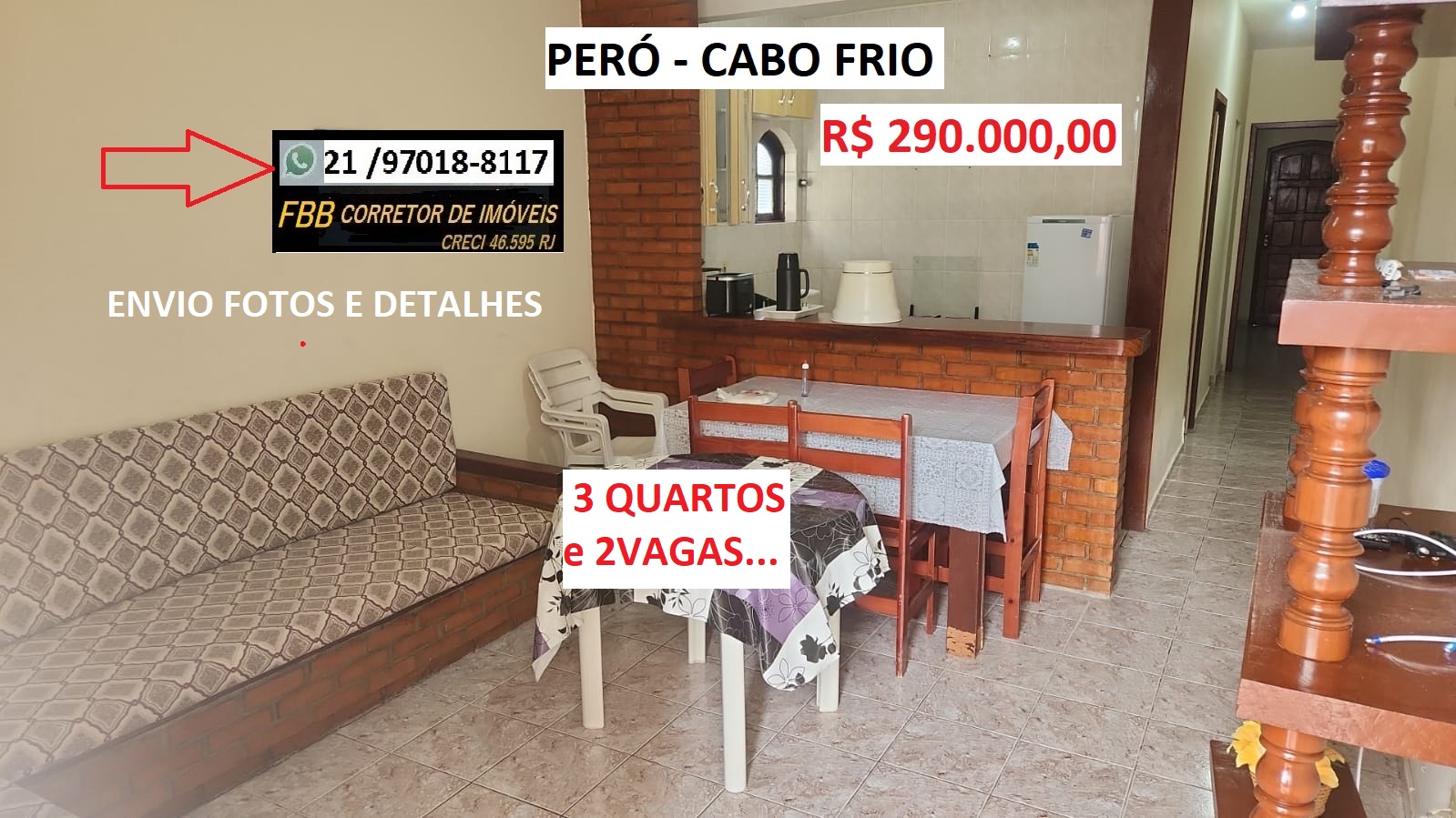 Casa de Condomínio com 3 Quartos à Venda, 70 m²em Peró - Cabo Frio