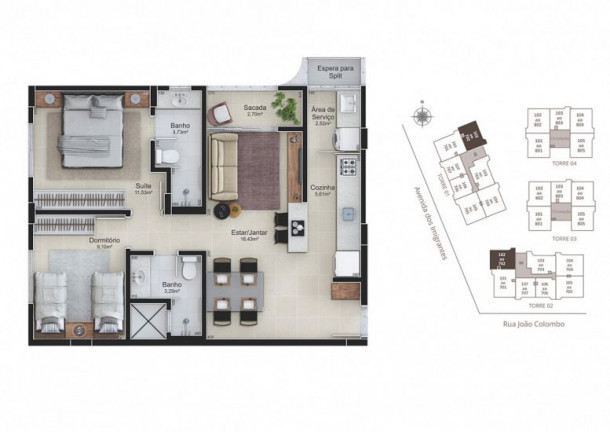Imagem Apartamento com 3 Quartos à Venda, 79 m²em Rio Maina - Criciúma Imagem Apartamento com 3 Quartos à Venda, 79 m²em Rio Maina - Criciúma
