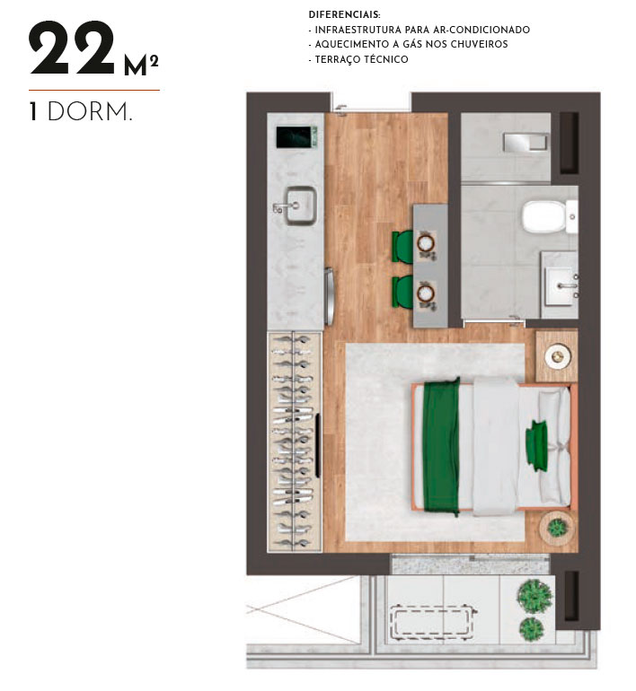 Imagem Studio com 1 Quarto à Venda, 22 m²em CHÁCARA KLABIN - São Paulo Imagem Studio com 1 Quarto à Venda, 22 m²em CHÁCARA KLABIN - São Paulo