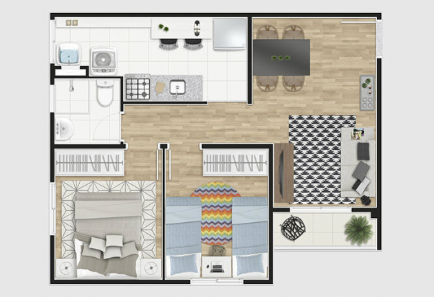 Imagem Apartamento com 2 Quartos à Venda, 48 m² em Jardim Monte Alegre - Taboão da Serra