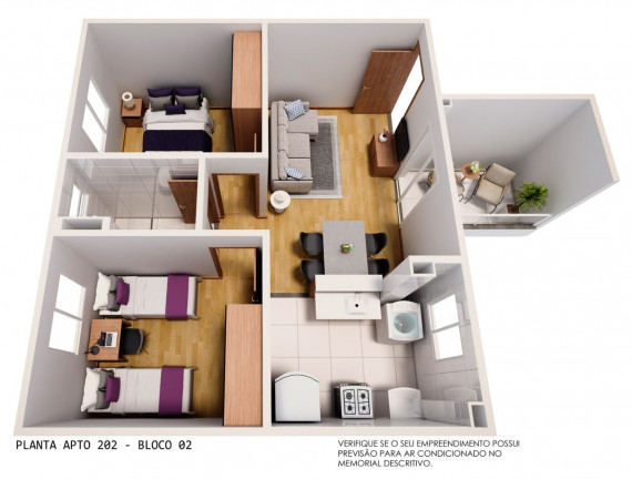 Imagem Apartamento com 2 Quartos à Venda, 50 m² em Pitimbu - Natal