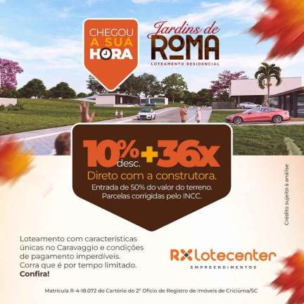 Imagem Terreno à Venda, em Caravággio - Nova Veneza Imagem Terreno à Venda, em Caravággio - Nova Veneza
