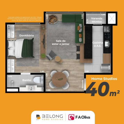 Imagem Studio com 1 Quarto à Venda, 40 m² em Anhangabaú - Jundiaí Imagem Studio com 1 Quarto à Venda, 40 m² em Anhangabaú - Jundiaí