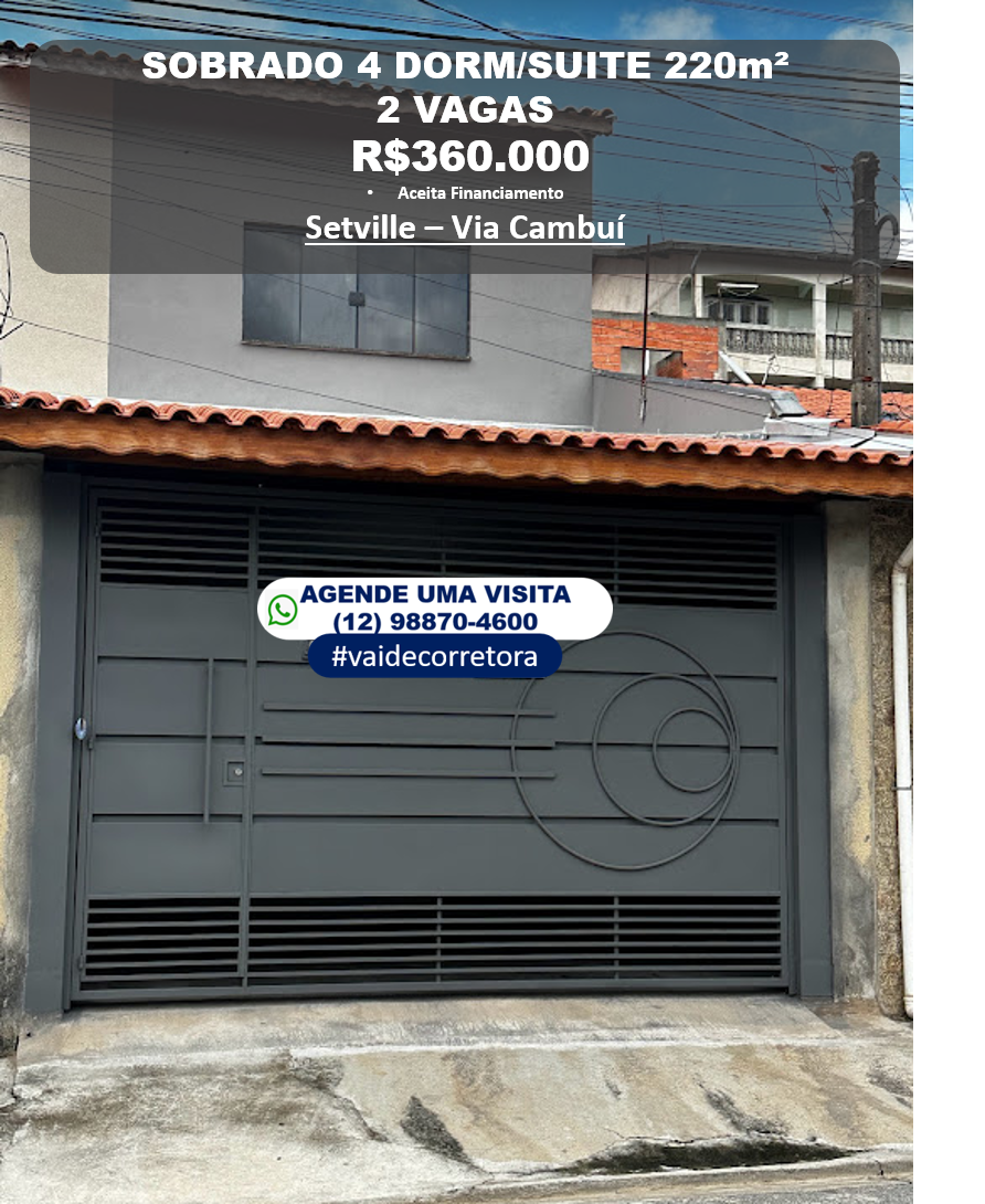 Imagem Sobrado com 4 Quartos à Venda, 220 m²em Campos de São José - São José dos Campos