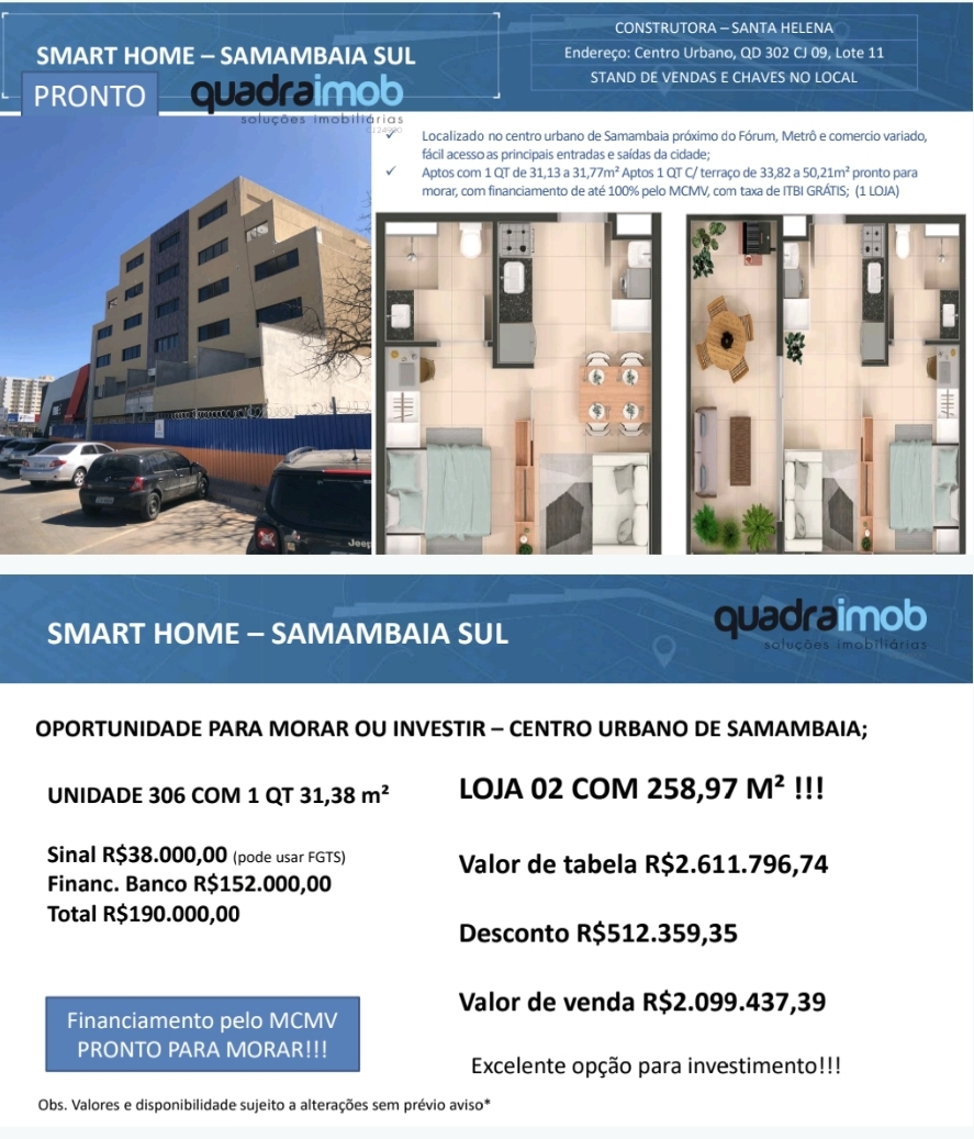 Imagem Apartamento com 1 Quarto à Venda, 30 m²em Sul (Águas Claras) - Brasília Imagem Apartamento com 1 Quarto à Venda, 30 m²em Sul (Águas Claras) - Brasília