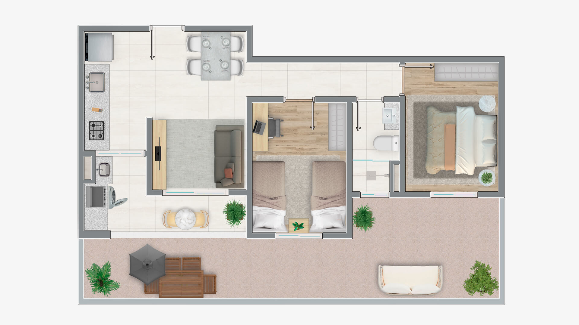 Imagem Apartamento com 2 Quartos à Venda, 49 m²em São Pedro - Osasco