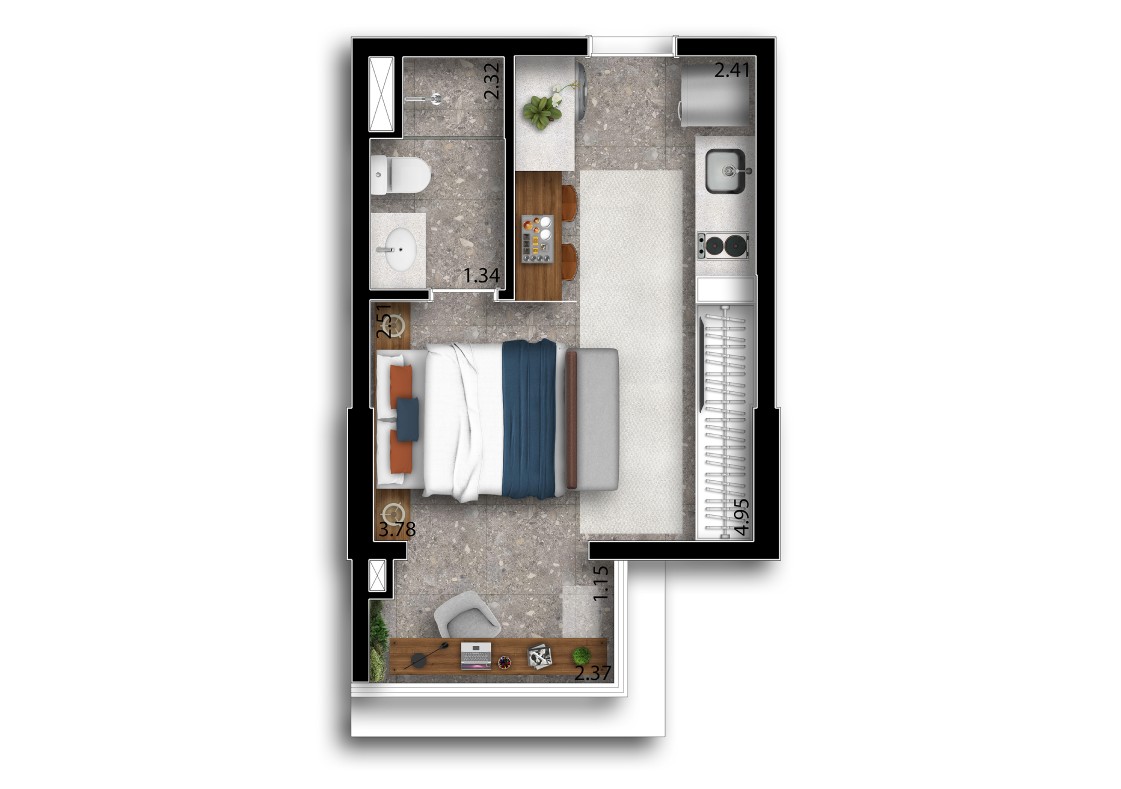 Imagem Studio com 1 Quarto à Venda, 25 m² em Centro - Osasco