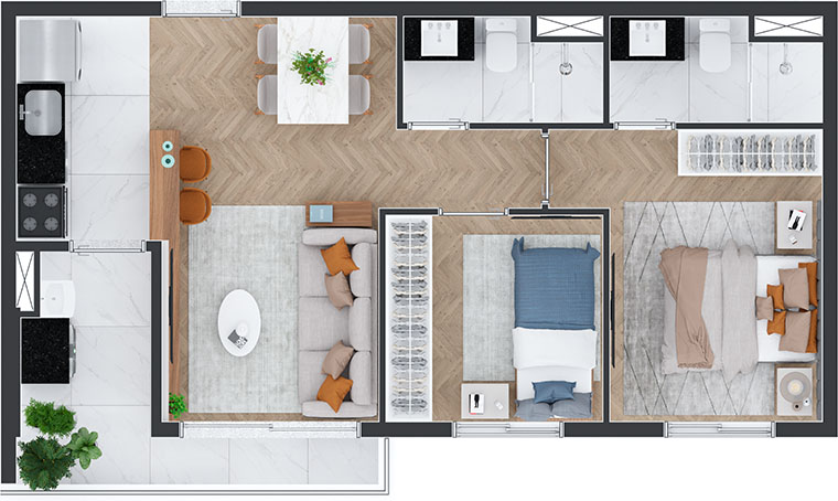 Imagem Apartamento com 2 Quartos à Venda, 50 m² em Mirandópolis - São Paulo Imagem Apartamento com 2 Quartos à Venda, 50 m² em Mirandópolis - São Paulo
