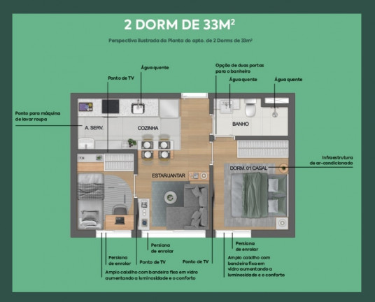 Imagem Apartamento com 2 Quartos à Venda, 37 m² em República - São Paulo Imagem Apartamento com 2 Quartos à Venda, 37 m² em República - São Paulo
