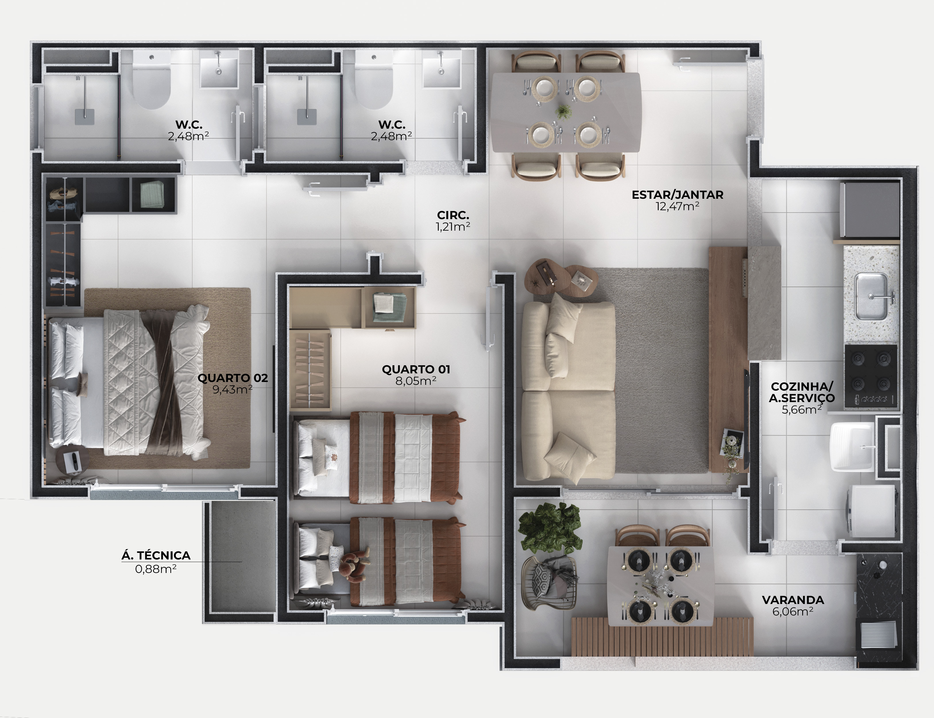 Imagem Apartamento com 2 Quartos à Venda, 77 m² em Aruana - Aracaju Imagem Apartamento com 2 Quartos à Venda, 77 m² em Aruana - Aracaju