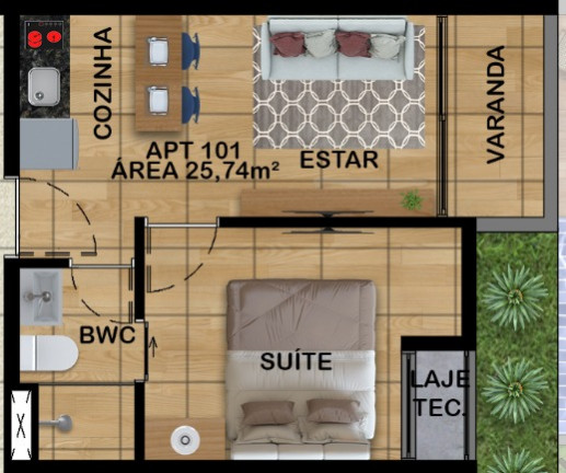 Imagem Flat com 1 Quarto à Venda, 25 m² em Porto de Galinhas - Ipojuca