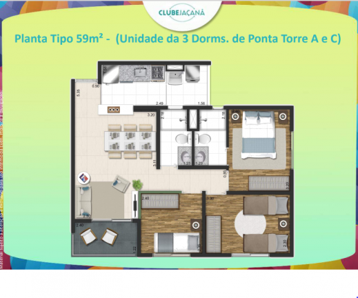 Imagem Apartamento com 3 Quartos à Venda, 60 m² em Jardim Brasil (Zona Norte) - São Paulo