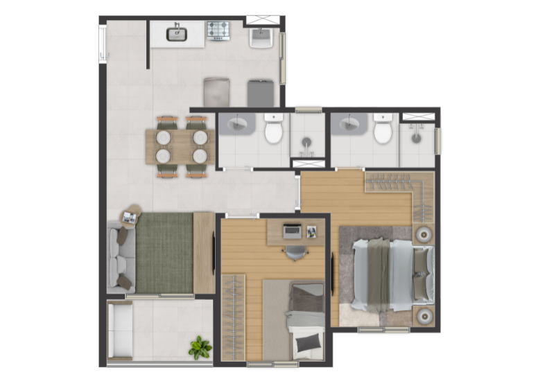 Imagem Apartamento com 2 Quartos à Venda, 54 m² em Jardim Olavo Bilac - São Bernardo do Campo