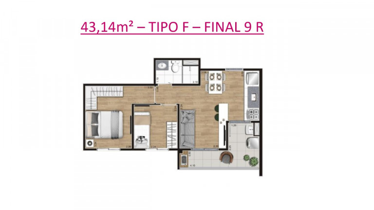 Imagem Studio com 2 Quartos à Venda, 43 m² em Belenzinho - São Paulo Imagem Studio com 2 Quartos à Venda, 43 m² em Belenzinho - São Paulo