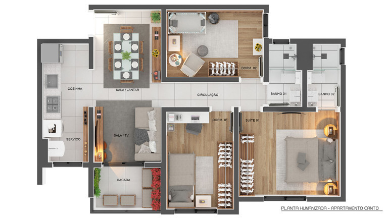 Imagem Apartamento com 2 Quartos à Venda,  em Jardim Terramérica III - Americana