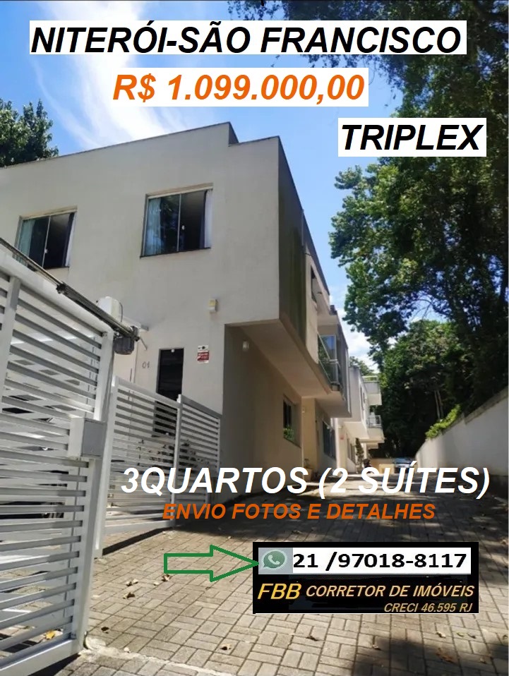 Imagem Casa de Condomínio com 3 Quartos à Venda, 270 m² em São Francisco - Niterói Imagem Casa de Condomínio com 3 Quartos à Venda, 270 m² em São Francisco - Niterói