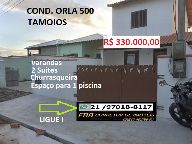 Casa de Condomínio com 2 Quartos à Venda, 180 m² em Orla 500 (Tamoios) - Cabo Frio