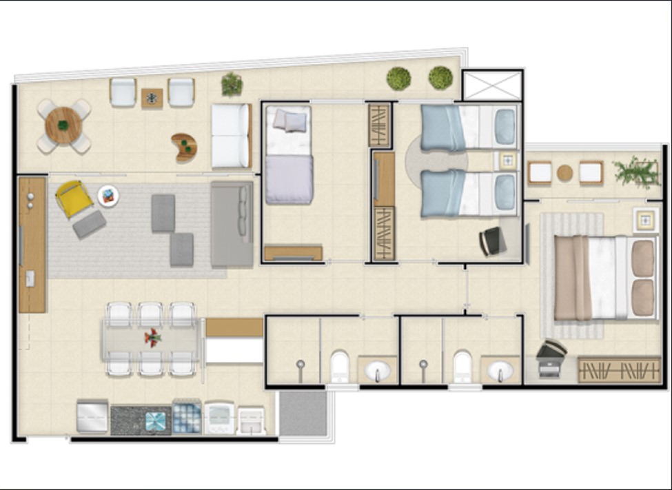 Imagem Apartamento com 3 Quartos à Venda, 105 m² em Cambeba - Fortaleza Imagem Apartamento com 3 Quartos à Venda, 105 m² em Cambeba - Fortaleza