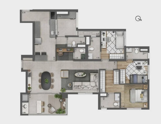 Imagem Apartamento com 3 Quartos à Venda, 129 m² em Jardim Caboré - São Paulo Imagem Apartamento com 3 Quartos à Venda, 129 m² em Jardim Caboré - São Paulo