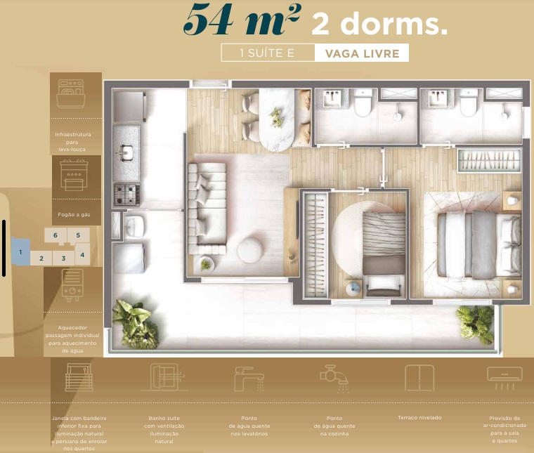 Imagem Apartamento com 2 Quartos à Venda, 54 m² em Vila Pirajussara - São Paulo