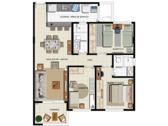 Imagem Apartamento com 3 Quartos à Venda, 77 m² em Aleixo - Manaus Imagem Apartamento com 3 Quartos à Venda, 77 m² em Aleixo - Manaus