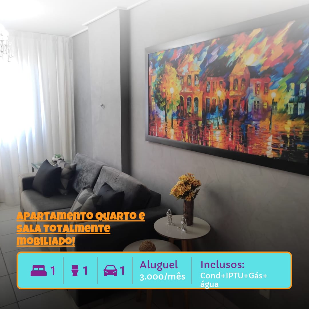 Apartamento com 1 Quarto para Alugar, 41 m²em Jatiúca - Maceió
