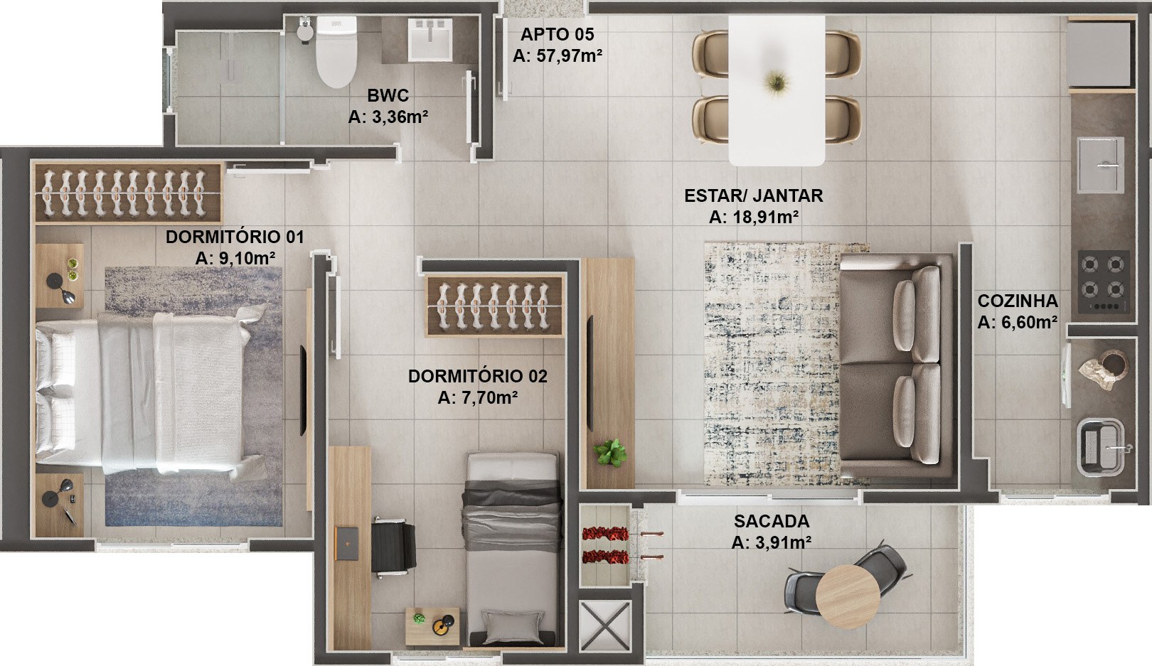 Imagem Apartamento com 2 Quartos à Venda, 55 m²em Humaitá - Tubarão Imagem Apartamento com 2 Quartos à Venda, 55 m²em Humaitá - Tubarão