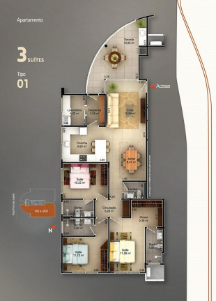 Imagem Apartamento com 3 Quartos à Venda, 132 m² em Centro - Criciúma Imagem Apartamento com 3 Quartos à Venda, 132 m² em Centro - Criciúma