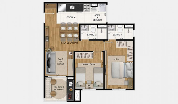 Imagem Apartamento com 2 Quartos à Venda, 60 m² em City Bussocaba - Osasco