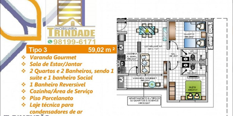 Imagem Apartamento com 2 Quartos à Venda, 55 m² em Jardim Eldorado - São Luís Imagem Apartamento com 2 Quartos à Venda, 55 m² em Jardim Eldorado - São Luís