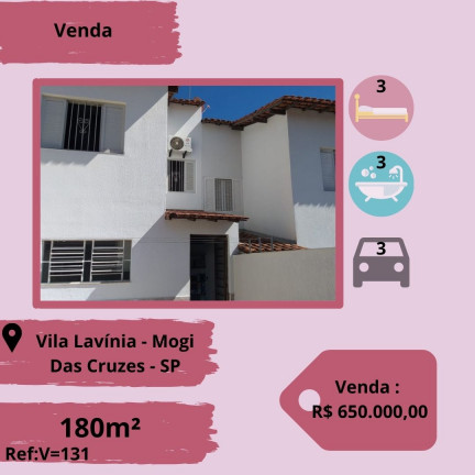 Imagem Casa com 3 Quartos à Venda, 180 m² em Vila Lavínia - Mogi das Cruzes Imagem Casa com 3 Quartos à Venda, 180 m² em Vila Lavínia - Mogi das Cruzes