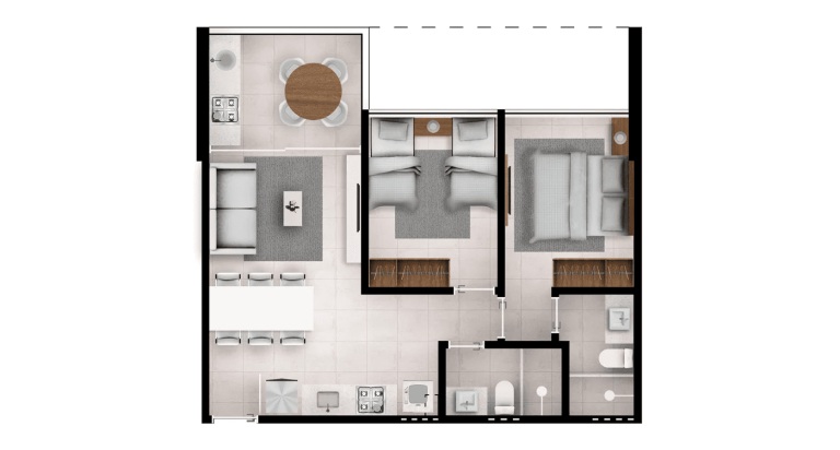 Imagem Apartamento com 2 Quartos à Venda, 54 m² em Praia Muro Alto - Ipojuca
