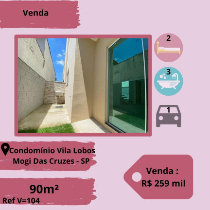 Casa de Condomínio com 2 Quartos à Venda, 90 m² em Jundiapeba - Mogi das Cruzes
