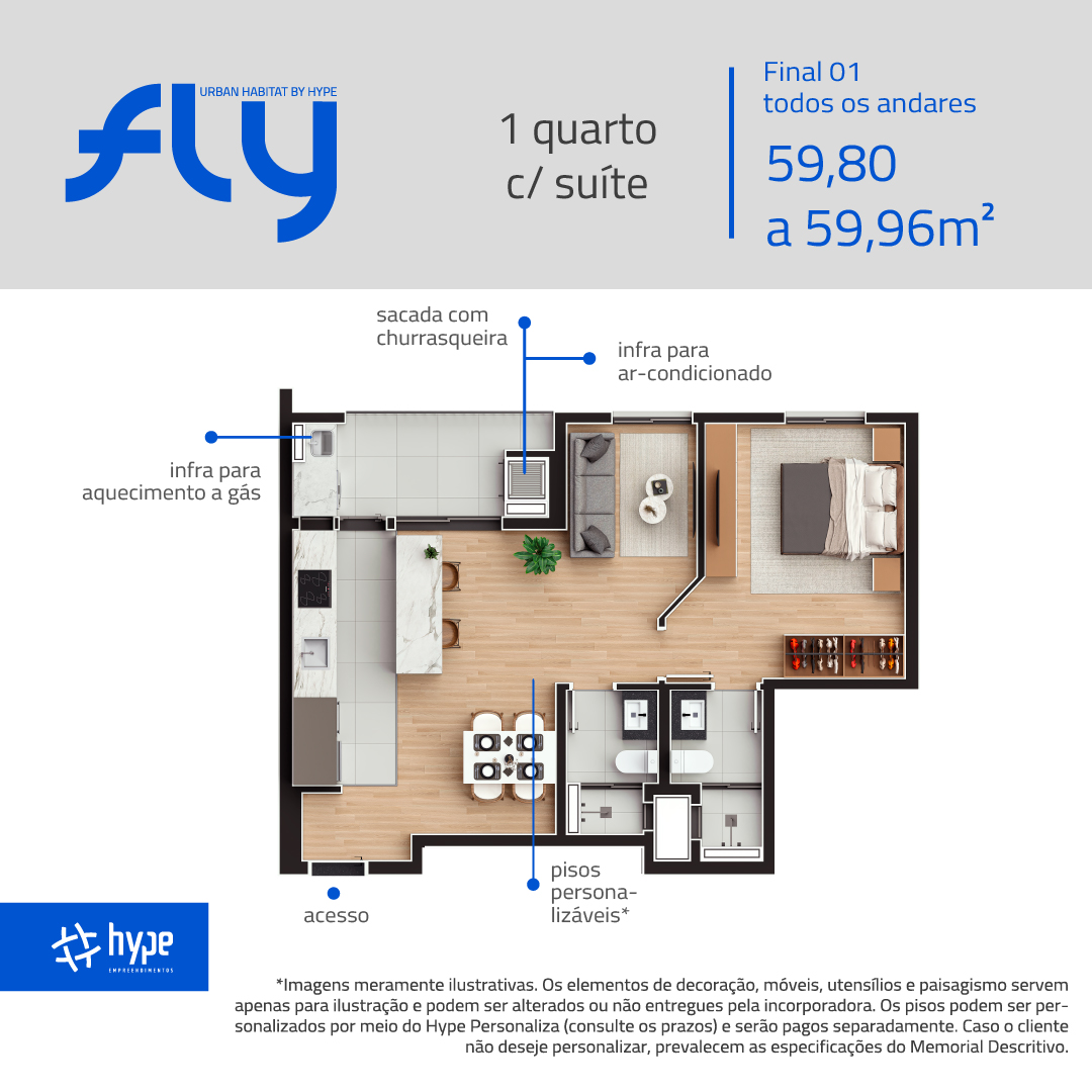 Imagem Apartamento com 2 Quartos à Venda, 63 m²em Cabral - Curitiba