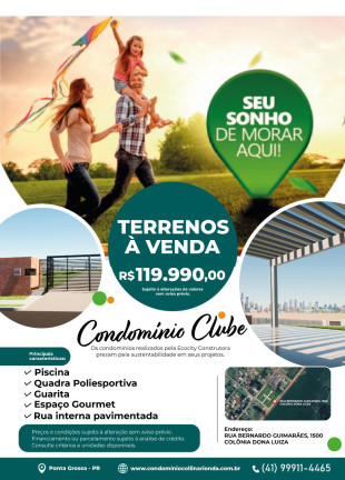 Imagem Terreno à Venda, 150 m²em Colônia Dona Luíza - Ponta Grossa