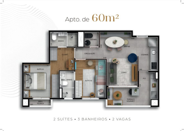 Imagem Apartamento com 2 Quartos à Venda, 62 m² em Centro - Osasco